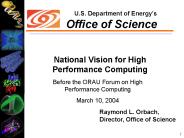 National Vision for High Performance Computing