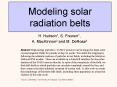 Modeling solar radiation belts PowerPoint PPT Presentation