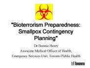 Bioterrorism Preparedness: Smallpox Contingency Planning