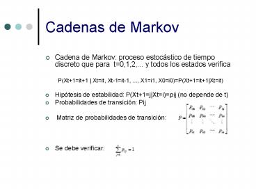 Cadenas de Markov