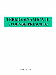 TERMODINAMICA II: SEGUNDO PRINCIPIO