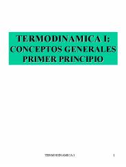 TERMODINAMICA I: CONCEPTOS GENERALES PRIMER PRINCIPIO