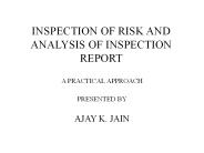 INSPECTION OF RISK AND ANALYSIS OF INSPECTION REPORT