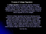 Purpose of Voltage Regulators