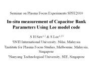 Seminar on Plasma Focus Experiments SPFE2010