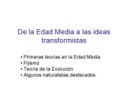 De la Edad Media a las ideas transformistas
