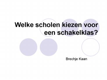 Welke scholen kiezen voor een schakelklas?