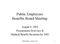 Public Employees Benefits Board Meeting PowerPoint PPT Presentation