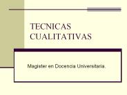 TECNICAS CUALITATIVAS