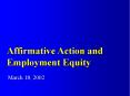 Affirmative Action and Employment Equity PowerPoint PPT Presentation
