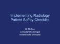 Implementing Radiology Patient Safety Checklist PowerPoint PPT Presentation