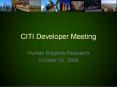 CITI Developer Meeting PowerPoint PPT Presentation