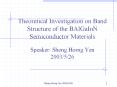 Theoretical Investigation on Band Structure of the BAlGaInN Semiconductor Materials PowerPoint PPT Presentation