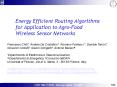 Energy Efficient Routing Algorithms for Application to Agro-Food Wireless Sensor Networks PowerPoint PPT Presentation