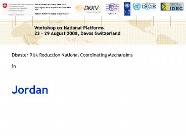 Disaster Risk Reduction National Coordinating Mechansims