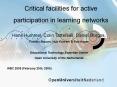 Critical facilities for active participation in learning networks PowerPoint PPT Presentation