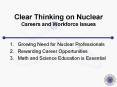 Clear Thinking on Nuclear Careers and Workforce Issues PowerPoint PPT Presentation