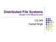 Distributed File Systems (Chapter 14, M. Satyanarayanan) PowerPoint PPT Presentation