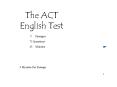 The ACT English Test PowerPoint PPT Presentation