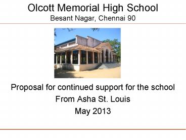 Olcott Memorial High School Besant Nagar, Chennai 90