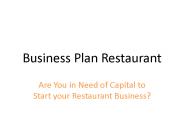 Business Plan Restaurant
