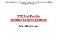 XYZ Port Facility Maritime Security Exercise