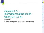 Datateknik A, Informationss