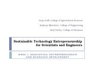 Sustainable Technology Entrepreneurship for Scientists and Engineers