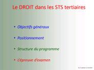 Le DROIT dans les STS tertiaires