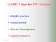 Le DROIT dans les STS tertiaires PowerPoint PPT Presentation