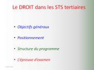 Le DROIT dans les STS tertiaires