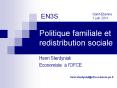 Politique familiale et redistribution sociale PowerPoint PPT Presentation
