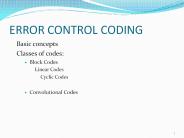 ERROR CONTROL CODING