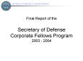 Final Report of the 1995-96 SECDEF Fellows Program PowerPoint PPT Presentation