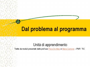 Dal problema al programma