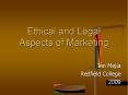 Ethical and Legal Aspects of Marketing PowerPoint PPT Presentation