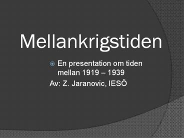 Mellankrigstiden