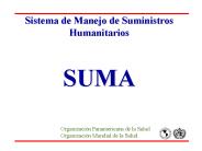 Sistema de Manejo de Suministros Humanitarios  SUMA