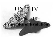 Chapter 10        Principles of Evolution