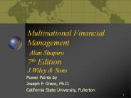 Multinational Financial Management Alan Shapiro 7th Edition J.Wiley