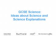 GCSE Science: Ideas about Science and Science Explanations