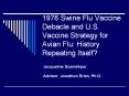 1976 Swine Flu Vaccine Debacle and U.S. Vaccine Strategy for Avian Flu: History Repeating Itself? PowerPoint PPT Presentation