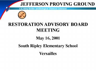 JEFFERSON PROVING GROUND