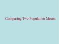Comparing Two Population Means PowerPoint PPT Presentation