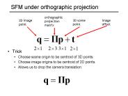 SFM under orthographic projection