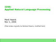 I256: Applied Natural Language Processing
