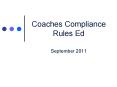 Coaches Compliance Rules Ed PowerPoint PPT Presentation