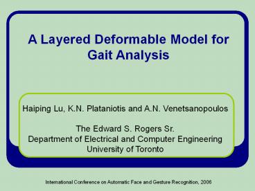 A Layered Deformable Model for Gait Analysis