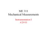 ME 311 Mechanical Measurements Instrumentation I 4/29/03