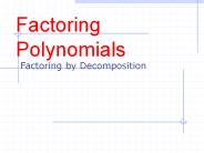 Factoring Polynomials